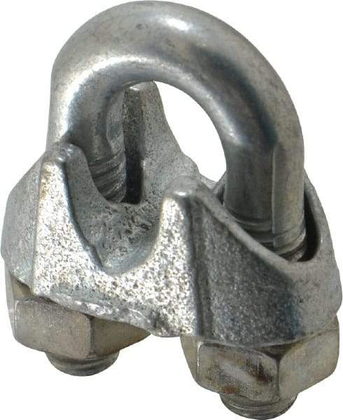 Value Collection - 1/4" Wire Rope U-Bolt Clip - Malleable Iron, Galvanized - Strong Tooling