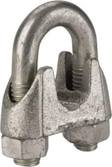 Value Collection - 3/4" Wire Rope U-Bolt Clip - Malleable Iron, Galvanized - Strong Tooling