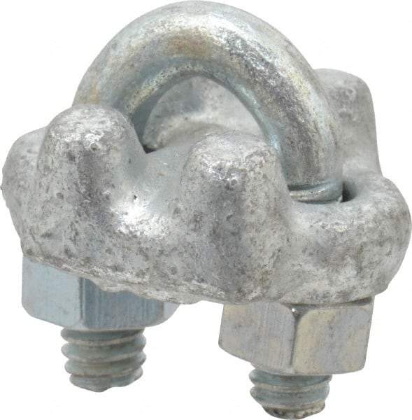 Value Collection - 1/8" Wire Rope U-Bolt Clip - Forged Steel, Galvanized - Strong Tooling