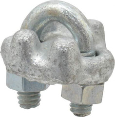 Value Collection - 1/8" Wire Rope U-Bolt Clip - Forged Steel, Galvanized - Strong Tooling