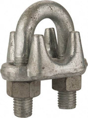 Value Collection - 1" Wire Rope U-Bolt Clip - Forged Steel, Galvanized - Strong Tooling