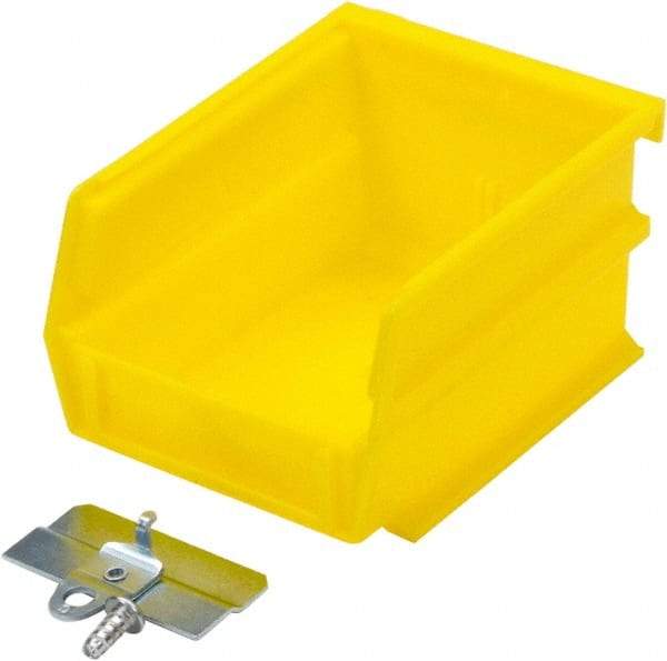 Triton - 5-3/8" Deep, Yellow Polypropylene Hopper Stacking Bin - 3" High x 4-1/8" Wide x 5-3/8" Long - Strong Tooling