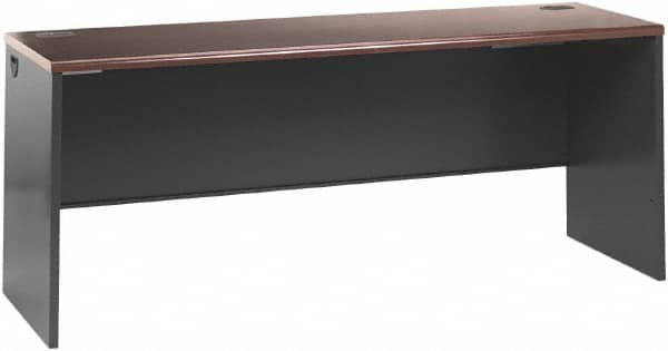 Hon - Steel-Reinforced High-Pressure Laminate Desk Shell - 72" Wide x 24" Deep x 29" High, Mahogany/Charcoal - Strong Tooling