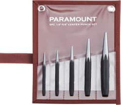 Paramount - 5 Piece, 3/32 to 1/4", Center Punch Set - Comes in Canvas Roll - Strong Tooling