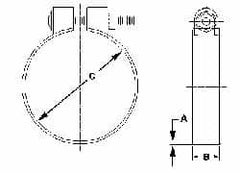 Made in USA - 4.42" ID, Steel Zinc Plated BCE Band Style Clamp - 0.12" Thick, 4-1/4" Hose - Strong Tooling