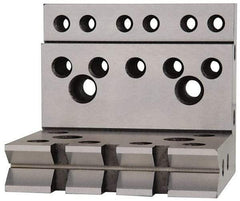 Suburban Tool - 4" Wide x 4" Deep x 4-1/2" High Steel Precision-Ground Angle Plate - V-Step Plate, Machined Holes on Surface, Open End, 1" Thick, Single Plate - Strong Tooling