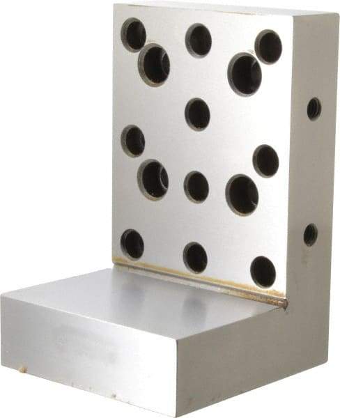 Suburban Tool - 4" Wide x 6" Deep x 4" High Steel Precision-Ground Angle Plate - Standard Plate, Machined Holes on Surface, Open End, 1-1/4" Thick, Single Plate - Strong Tooling