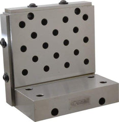 Suburban Tool - 6" Wide x 6" Deep x 4" High Steel Precision-Ground Angle Plate - Standard Plate, Machined Holes on Surface, Open End, 1-1/4" Thick, Single Plate - Strong Tooling