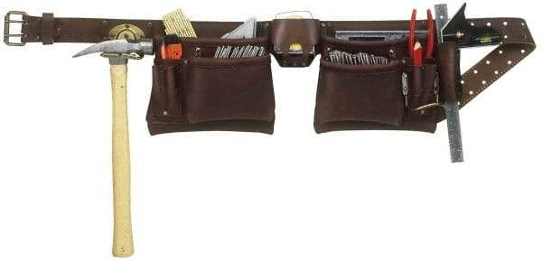 CLC - 29 to 46" Waist Tool Belt - 12 Pocket, 2" Wide, Brown, Leather - Strong Tooling