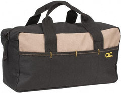 CLC - 8 Pocket Black & Khaki Polyester Tool Bag - 14" Wide x 5-1/2" Deep x 6" High - Strong Tooling