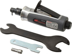 Ingersoll-Rand - 1/4" Collet, Straight Handle, Straight Air Die Grinder - 35,000 RPM, Rear Exhaust, 30 CFM, 0.3 hp, 620 kPa, 1/4 NPT - Strong Tooling