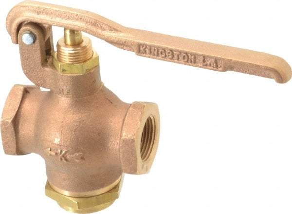 Kingston - 3/4" Pipe, 400 Max psi, Buna N Disc, Self Closing Control Valve - Squeeze Lever, FNPT x FNPT End Connections - Strong Tooling