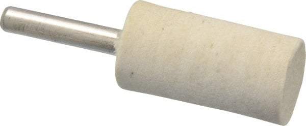 Divine Brothers - 3/4" Diam, 1/4" Shank Diam, Cylinder Shaped Mounted Bob - Medium Density, 1-1/2" Head Length, Wool Felt - Strong Tooling