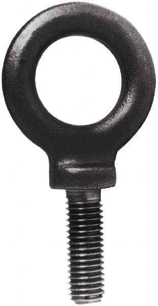 Made in USA - 4,000 Lb Capacity, Steel, 5/8-11 Thread, Fixed Lifting Eye Bolt - Fully Threaded, 1-3/4" Shank, 1-3/4" Thread Length, Shoulder - Strong Tooling