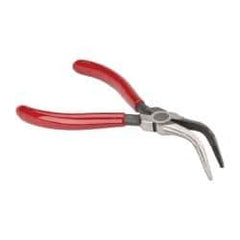 Proto - 6-5/16" OAL, 1-5/8" Jaw Length x 3/4" Jaw Width, Long Nose Bent Nose Pliers - Serrated Jaw, Chain Nose Head, Plastisol Handles - Strong Tooling