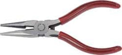 Proto - 7-1/2" OAL, 2-5/8" Jaw Length x 3/4" Jaw Width, Long Nose Side Cutting Needle Nose Pliers - Serrated Jaw, Plastisol Handles - Strong Tooling