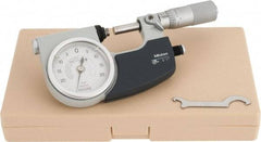 Mitutoyo - 0 to 1 Inch Range, 0.0001 Inch Graduation, Mechanical Indicating Micrometer - Accurate to 0.0001 Inch, Carbide-Tipped Measuring Face, Includes Fitted Plastic Case - Strong Tooling