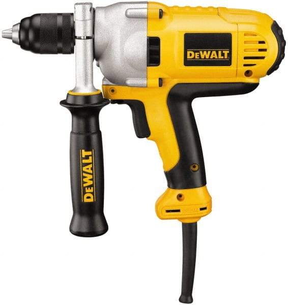 DeWALT - 1/2" Keyless Chuck, 0 to 1,250 RPM, Mid-Handle Grip Electric Drill - 10 Amps, Reversible, Includes 360° Locking Side Handle with Soft Grip - Strong Tooling