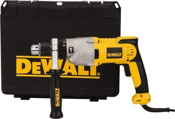 DeWALT - 120 Volt 1/2" Keyed Chuck Electric Hammer Drill - 0 to 56,000 BPM, 0 to 1,200 & 0 to 3,500 RPM, Reversible - Strong Tooling