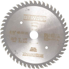 DeWALT - 6-1/2" Diam, 20mm Arbor Hole Diam, 48 Tooth Wet & Dry Cut Saw Blade - Carbide-Tipped, Crosscutting, Mitering, Ripping, Truing Action, Standard Round Arbor - Strong Tooling