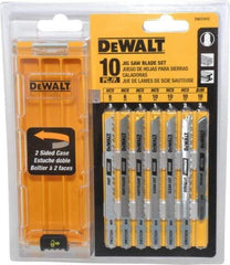 DeWALT - 10 Piece, 3" to 4" Long, 6 to 18 Teeth per Inch, Bi-Metal and High Carbon Steel Jig Saw Blade Set - T-Shank - Strong Tooling