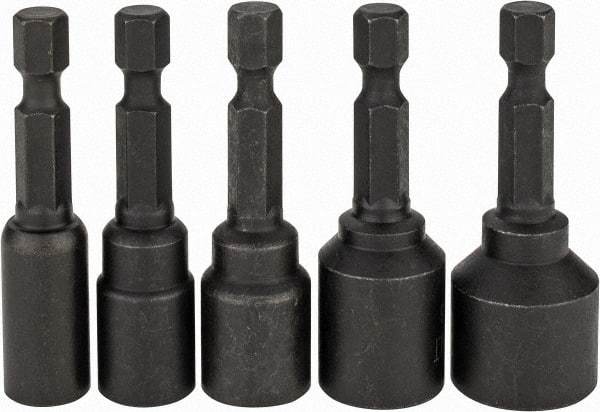 DeWALT - 5 Piece, Magnetic Nutsetter - 1/4 to 1/2" Hex, 1/4" Hex Drive - Strong Tooling