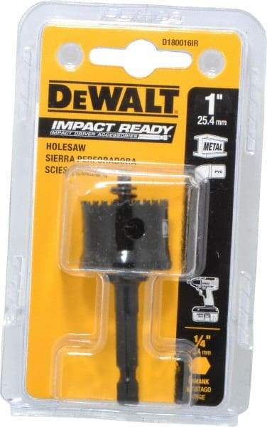 DeWALT - 1" Diam, 5/8" Cutting Depth, Hole Saw - Bi-Metal Saw, Toothed Edge - Strong Tooling