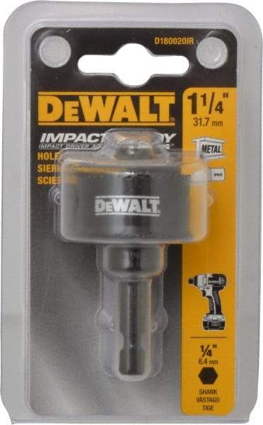 DeWALT - 1-1/4" Diam, 5/8" Cutting Depth, Hole Saw - Bi-Metal Saw, Toothed Edge - Strong Tooling