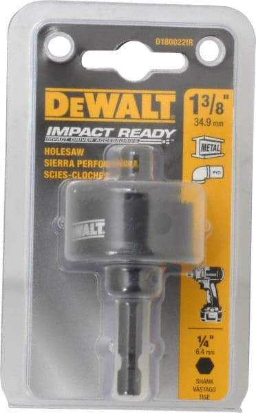 DeWALT - 1-3/8" Diam, 5/8" Cutting Depth, Hole Saw - Bi-Metal Saw, Toothed Edge - Strong Tooling