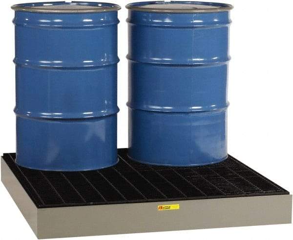 Little Giant - 66 Gal Sump, 6,000 Lb Capacity, 4 Drum, Steel Spill Deck or Pallet - 51" Long x 51" Wide x 6-1/2" High - Strong Tooling