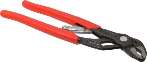 Knipex - 10" OAL, 1-1/4" Max Capacity, 1" Jaw Length, 19 Position Adjustable Tongue & Groove Pliers - Self-Gripping V-Jaws, Standard Head, Plastic Coated Handles - Strong Tooling