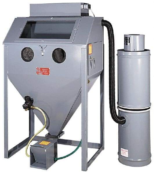 Trinco - 38" Wide x 64" High x 25" Deep Floor Sandblaster - Working Dimensions 36" Wide x 23" High x 24" Deep - Strong Tooling