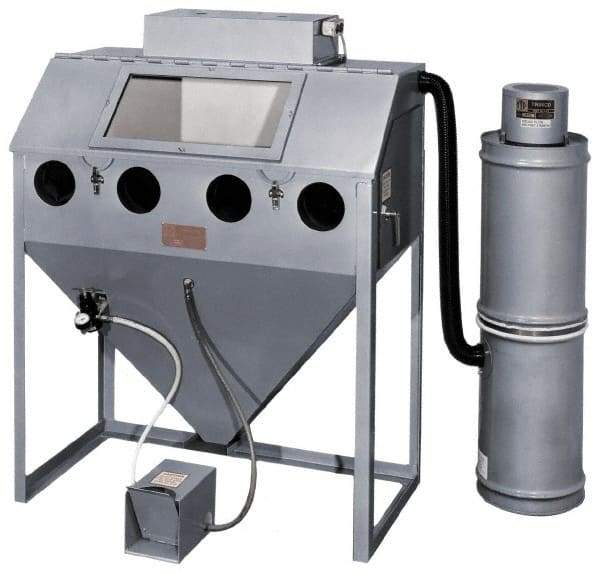 Trinco - 52" Wide x 64" High x 25" Deep Floor Sandblaster - Working Dimensions 48" Wide x 23" High x 24" Deep - Strong Tooling