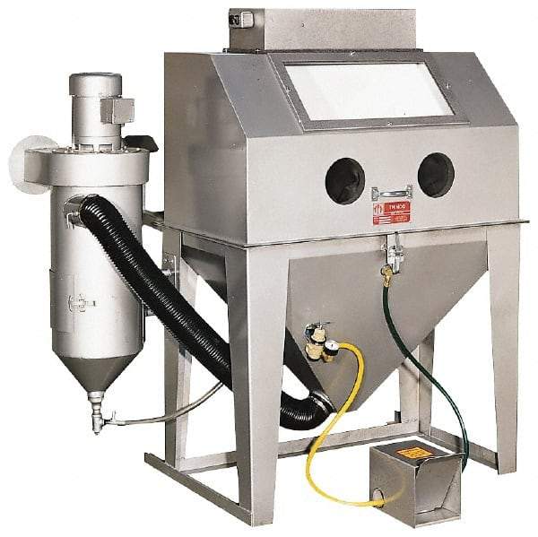 Trinco - 70" Wide x 65" High x 50" Deep Floor Sandblaster - Working Dimensions 42" Wide x 24" High x 24" Deep - Strong Tooling