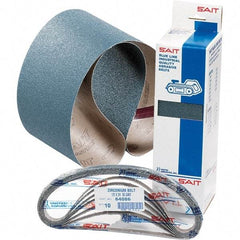 Sait - 1/2" Wide x 12" OAL, 60 Grit, Zirconia Alumina Abrasive Belt - Zirconia Alumina, Medium, Coated, H Weighted Cloth Backing - Strong Tooling