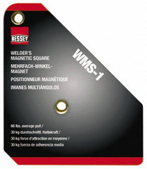 Bessey - 3-3/4" Wide x 3/4" Deep x 4-3/8" High Magnetic Welding & Fabrication Square - 66 Lb Average Pull Force - Strong Tooling