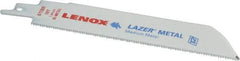 Lenox - 6" Long x 1" Thick, Bi-Metal Reciprocating Saw Blade - Straight Profile, 18 TPI, Toothed Edge - Strong Tooling