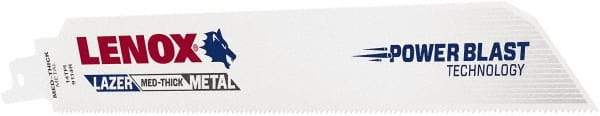 Lenox - 9" Long x 1" Thick, Bi-Metal Reciprocating Saw Blade - Straight Profile, 14 TPI, Toothed Edge - Strong Tooling