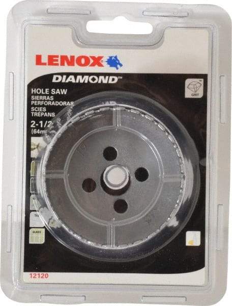 Lenox - 2-1/2" Diam, 1-5/8" Cutting Depth, Hole Saw - Diamond Grit Saw, Continuous Edge - Strong Tooling