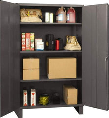 Durham - 3 Shelf Locking Storage Cabinet - Steel, 48" Wide x 24" Deep x 72" High, Gray - Strong Tooling