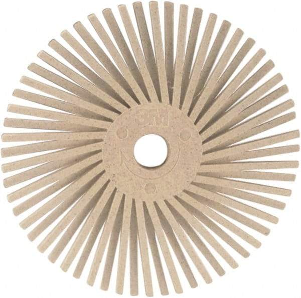 3M - 3" 120 Grit Ceramic Tapered Disc Brush - Fine Grade, Plain Hole Connector, 1" Trim Length, 0.37" Arbor Hole - Strong Tooling