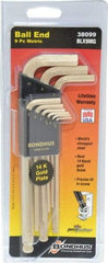 Bondhus - 9 Piece L-Key Ball End Hex Key Set - Hex Range 1.5 to 10mm, Steel - Strong Tooling