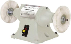 Palmgren - 6" Wheel Diam x 1" Wheel Width, 1/2 hp Buffer - 1/2" Arbor Hole Diam, 1 Phase, 3,450 Max RPM, 120/240 Volts - Strong Tooling