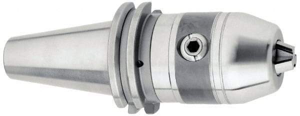 Accupro - CAT50, 1/32 to 1/2" Capacity, Integral Shank Drill Chuck - Keyed, Taper Shank, 54mm Sleeve Diam, 88mm Open Length - Exact Industrial Supply