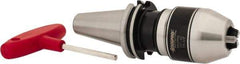 Accupro - CAT40, 1/8 to 5/8" Capacity, Integral Shank Drill Chuck - Keyed, Taper Shank, 57mm Sleeve Diam, 110mm Open Length - Exact Industrial Supply