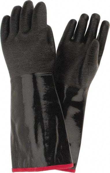 PIP - Size L (9), 18" Long, Supported, Neoprene Chemical Resistant Gloves - Textured Finish, Foam Lined, Gauntlet Cuff, ANSI Abrasion Level 3, ANSI Cut Level 0, ANSI Puncture Level 1, Black - Strong Tooling