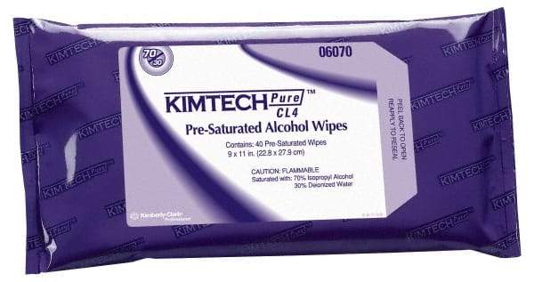 Kimtech - W4 Flat Fold Clean Room/Lab/Critical Task Wipes - Poly Pack, 11" x 9" Sheet Size, White - Strong Tooling