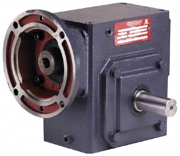 Morse - 3 Centerline Distance, 20:1, 88 RPM Output, 3/4 Input Horsepower, 468 Lbs. Max Torque, Speed Reducer - 1-1/4" Shaft Diam, Single Shaft Left, 5/8" Bore, 8-1/2" Long x 5-1/2" Wide x 8.88" High, 56C NEMA, 156 In/Lb. Min Torque - Strong Tooling