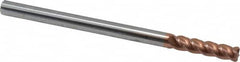 Accupro - 1/4", 4 Flute, Single End, Solid Carbide, 0.045" Corner Radius End Mill - 4" OAL, 40° Helix, Right Hand Flute, 1" LOC, Right Hand Cut - Strong Tooling