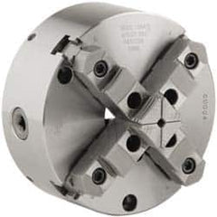 Buck Chuck Company - 4 Jaws, 8" Diam, Self Centering Manual Lathe Chuck - Front Mount, Adjustable, Reversible, 4,000 Max RPM, 2.37" Through Hole Diam, Forged Steel - Strong Tooling